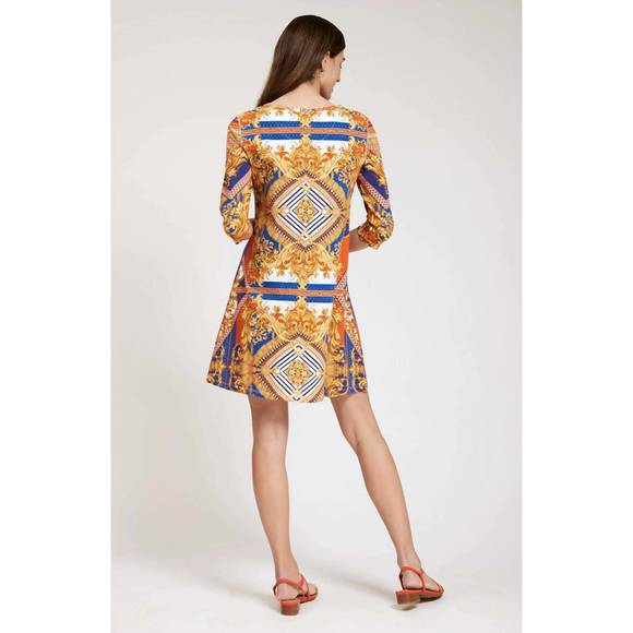 NEW TYLER BOE alexa scarf print dress in multi - Picture 3 of 3